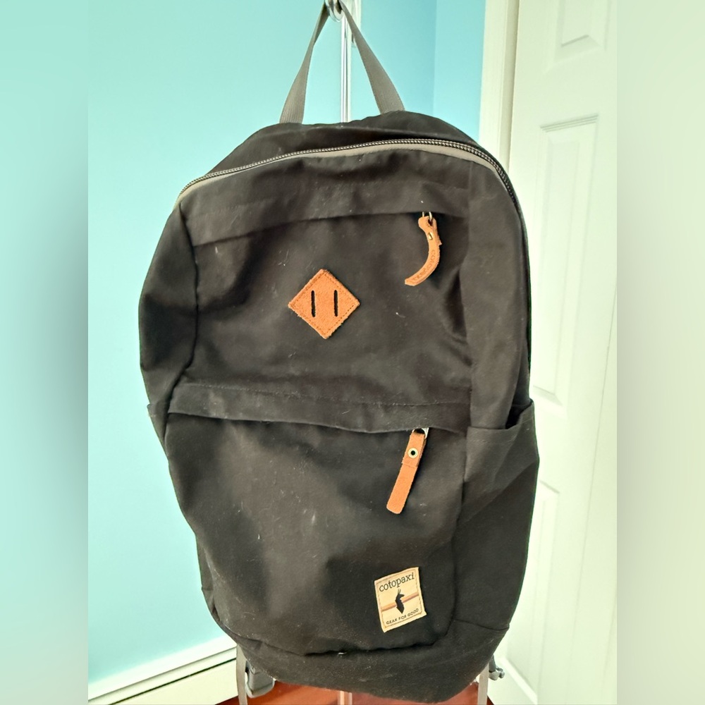 Cotopaxi Unisex Black Canvas withTan Leather and Suede Backpack